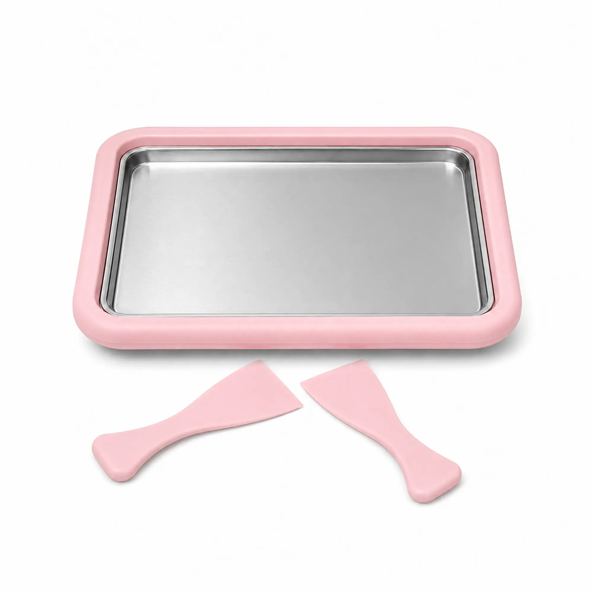 Stainless Steel Rectangular Rolled Ice Cream Maker - Thick, Instant Gelato Rolling Pan for Homemade DIY Parent-Child Fun Activities