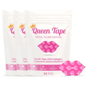 Queen Tape - 3 Month Supply, Hydrating & Moisturizing Mouth Tape For Sleep - Royal Plump Edition - Lip Plumping - Mouth tape with Collagen Hyaluronic Acid & Vitamin E - One Month Supply