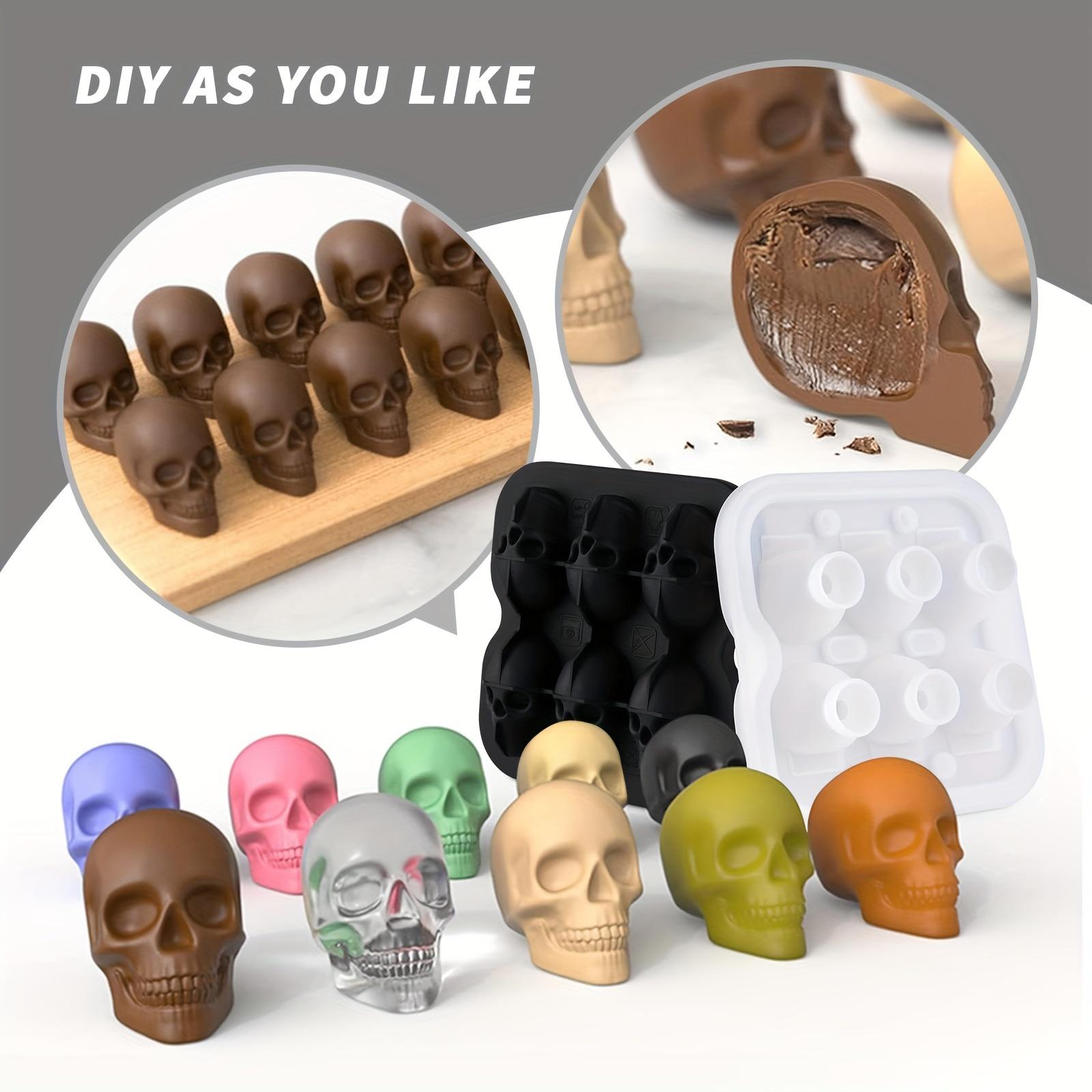 Skull-shaped ice cube molds, silicone ice cube trays, BPA-free freezer molds for making creepy skulls Ice Hockey, whiskey-mixed ice cubes, perfect for soft drinks, coffee, soda, kitchen restaurants, Halloween parties ,Black Utensils Skull-shaped ice cube molds, silicone ice cube trays, BPA-free freezer molds for making creepy skulls Ice Hockey, whiskey-mixed ice cubes, perfect for soft drinks, coffee, soda, kitchen restaurants, Halloween parties ,Black Utensils
