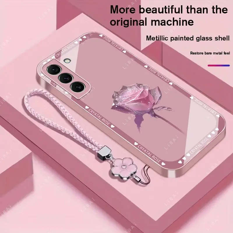 Suitable for [Galaxy S22+ 5g] Brand new premium phone case, Free four-leaf clover lanyard，drop-proof and fingerprint-resistant，simple and elegant design，multiple colors available YM99