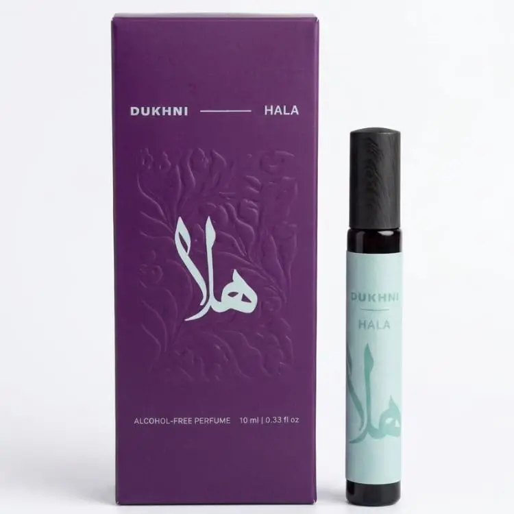 Hala 10 ml Non-Alcoholic Perfume Spray | Luxurious long lasting travel-friendly cologne | Crisp, cooling scent with a warm musky base for men & women | Eau de parfum