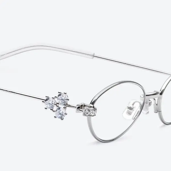 GENTLE MONSTER Carat 02 Silver Frame Clear Lenses Oval Shape