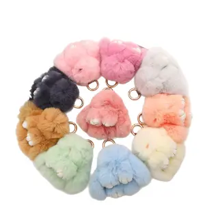 Cute Plush Bunny Keychain, New Style Stuffed Animal Car Keyring, Adorable Rabbit Toy Pendant, Soft Pompom Keychain, Fluffy Bunny Keychain, Keychain For Bags, Wholesale Available