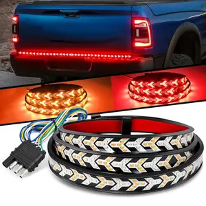 60-Inch LED Tailgate Lights, Fishbone Shaped LED Tailgate Light Bar | IP67 Waterproof, Red & Amber Bright Turn Signal Running Lamp | LED Strip Lights Bar for Pickup Trailer SUV RV, Universal Car Accessories flexible daytime
