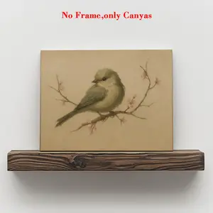 Vintage Poster Wall Art, Spring Bird Canvas Painting, Unframed Painting, Floral Theme Room Decor, Perfect Gift for Living Room & Bedroom, Home Decor Products