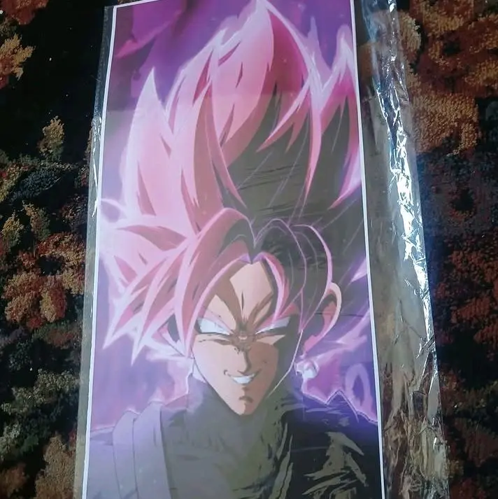 11x 17 Car Anime Black Goku Pillar Decal Set for Vehicle Decoration