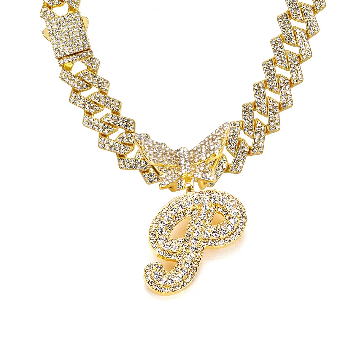 Golden letter necklace P