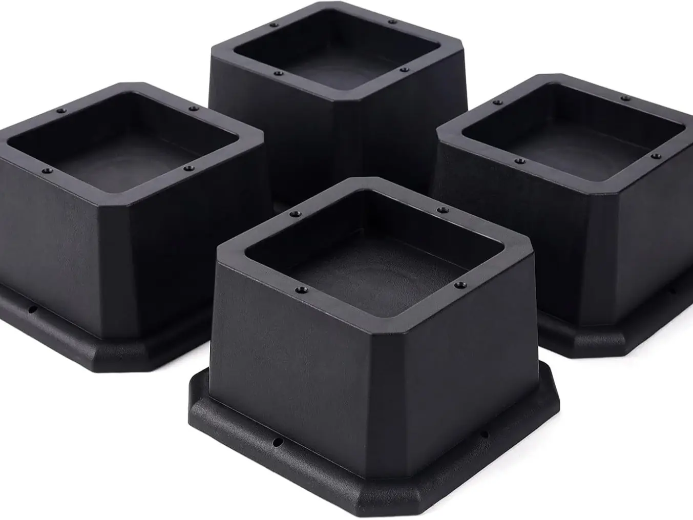 4Pack Bed Risers 2 Inch Heavy Duty Bed Furniture Elevators, 1,500 lbs Lifts Up Riser for Sofa and Table, Black