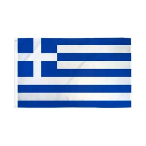Greece Flag Banner, 2x3ft Dye Sublimation Polyester Festive & Party Backdrop for Home Supplies