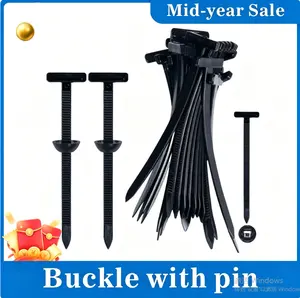 100Pcs Nylon Universal Cable Tie Buckle, HeavyDuty Self-Locking Nylon Zip Ties Holder, Multipurpose Plastic Cable Ties Tool for Car DailyRepair Wire