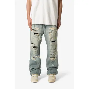 mnml Ultra Baggy Distressed Denim - Vintage Blue