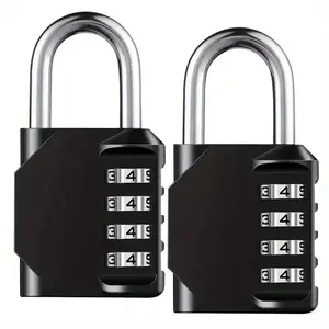 4-Digit Combination Padlock, Security Lock for Cabinets, Lockers, Gyms, Schools, Outdoor Use, Durable and Easy-To-Use Design