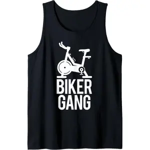Biker Gang Funny Spin Saying Gym Workout Spinning Class Gift Tank Top