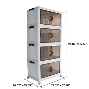 Mobile 3 & 4-Layer Plastic Storage Boxes with Wheels | All-Room Organizer