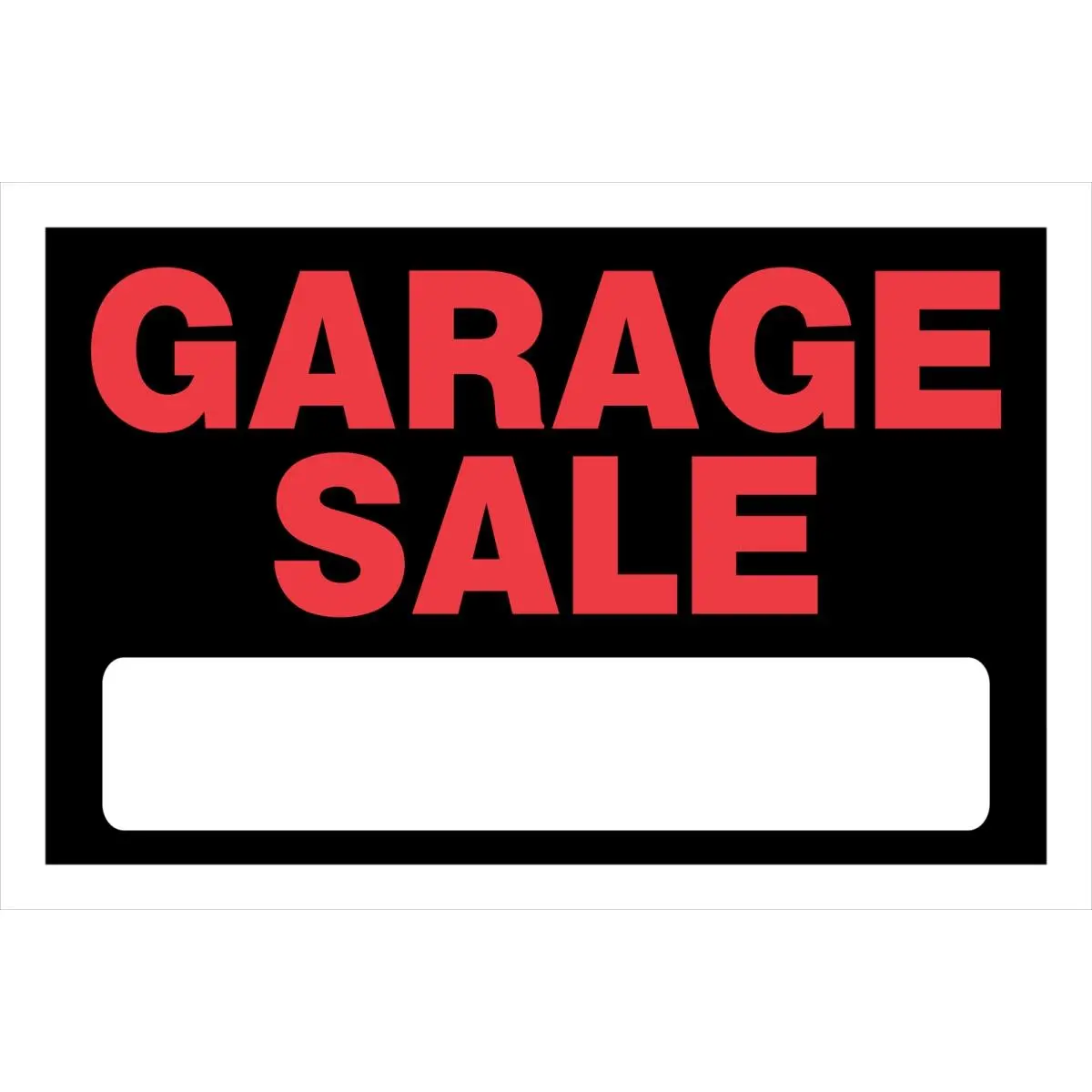 212 MAIN Black Styrene Base Garage Sale Decor Signs - 8x12 in, Pack of 6, Outdoor Home Decor Plaques, Garage Sale Signage