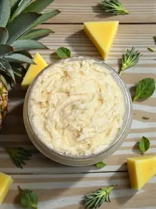 Pineapple Coconut Glow Sugar Scrub - Pure Cane Sugar Exfoliant with Coconut Oil & Honey for Nourishing Skin Repair & Radiant Finish 6.5 oz