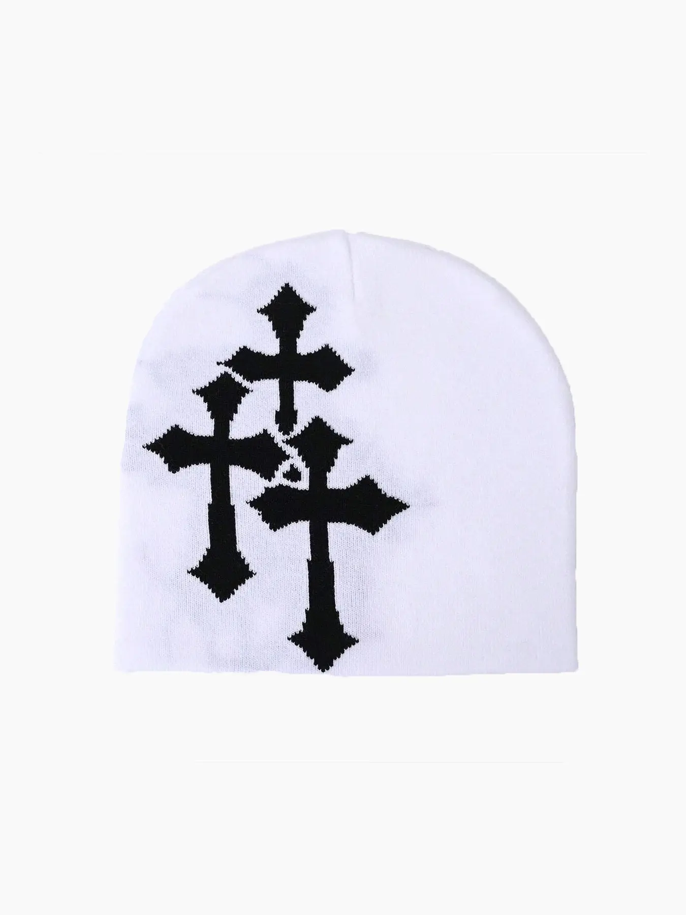 Y2K Style Cross Embroidered Knit Hat, Unisex Fashion Casual Warm Beanie, Knitted Hat, Skull Cap, Outdoor Cycling Travel Skiing, Men Women Cross Embroidery, Hat With Cross