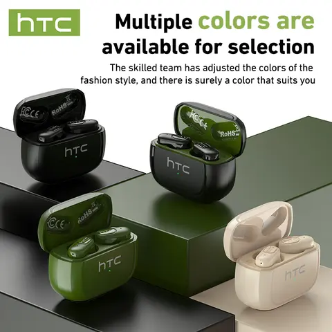 HTC NE51 True Wireless Electronic Audio In-Ear Headphones - Bluetooth 6.0, Waterproof, Built-In Microphone, Phone Call Functionality, Sports-Ready Seal for Sports, Gaming,techvibes