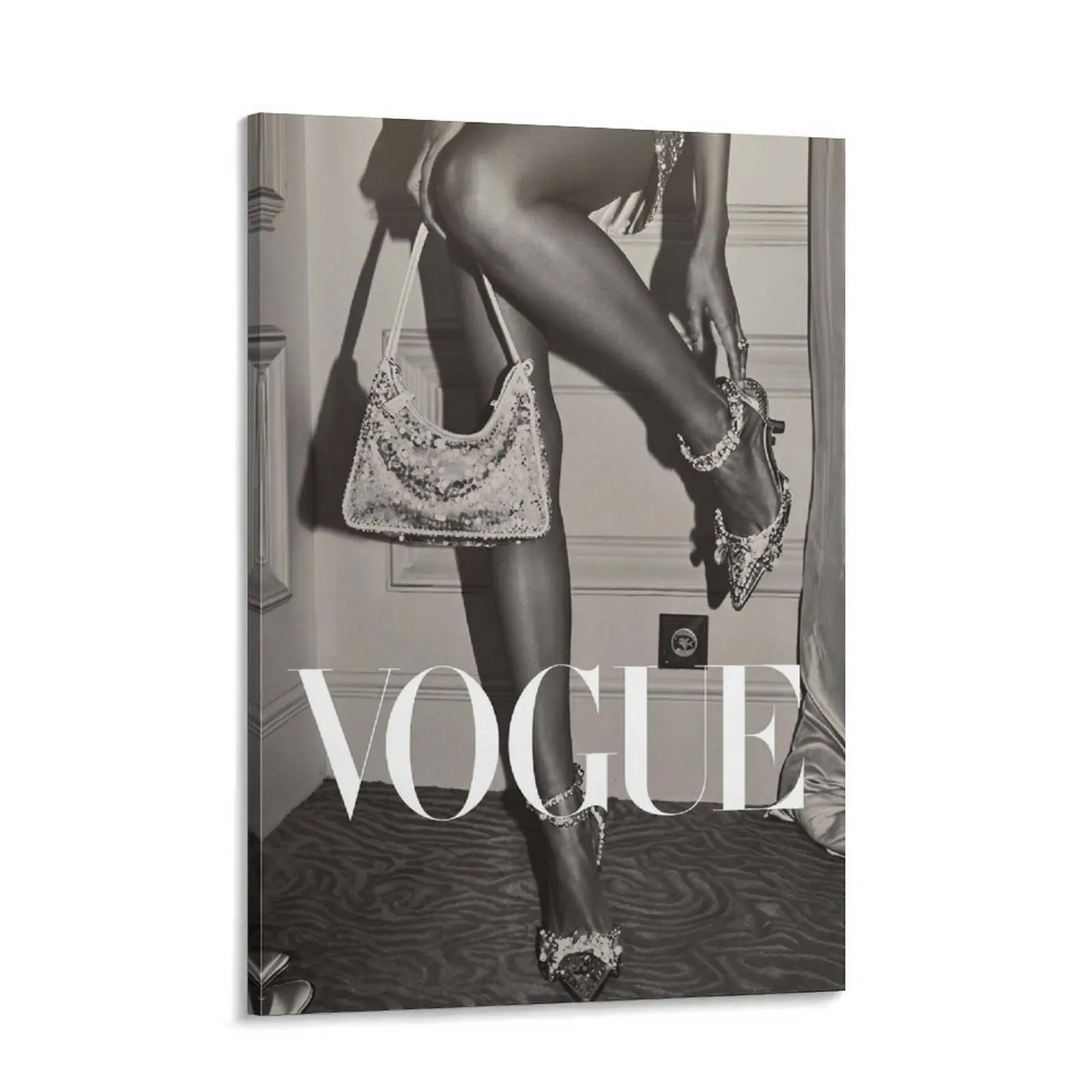 Fashion Magazine Canvas   Poster | Vogue Inspired Black and White  female body Fashion Decor for Bedroom, Vanity, Closet Room, Beauty Studio, Modern Feminine Apartment, Quiet  Aesthetic   Wall  luxury art Decoration Artistic