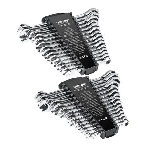 30-Piece Multifunctional Combination Wrench Set with SAE 1/4"-1" & Metric 8mm-24mm Sizes, 72-Teeth Ratchet, Storage Rack for DIY Maintenance & Assembly, Mechanic Tools for Mechanics
