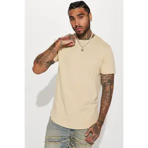 Essential Short Sleeve Scallop Crew Tee - Tan