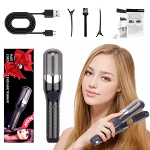 Electric Hair Trimmer & Straightener, 3-in-1 Multi-Functional Hair Finisher for Flyaways & Split Ends, Wireless & Portable with Type-C Charging, Professional Salon Hair Care Tool for Home Use