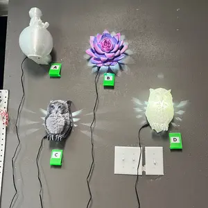 3d Printed Owls Flower  Spaceman Lion Light wall fixtures