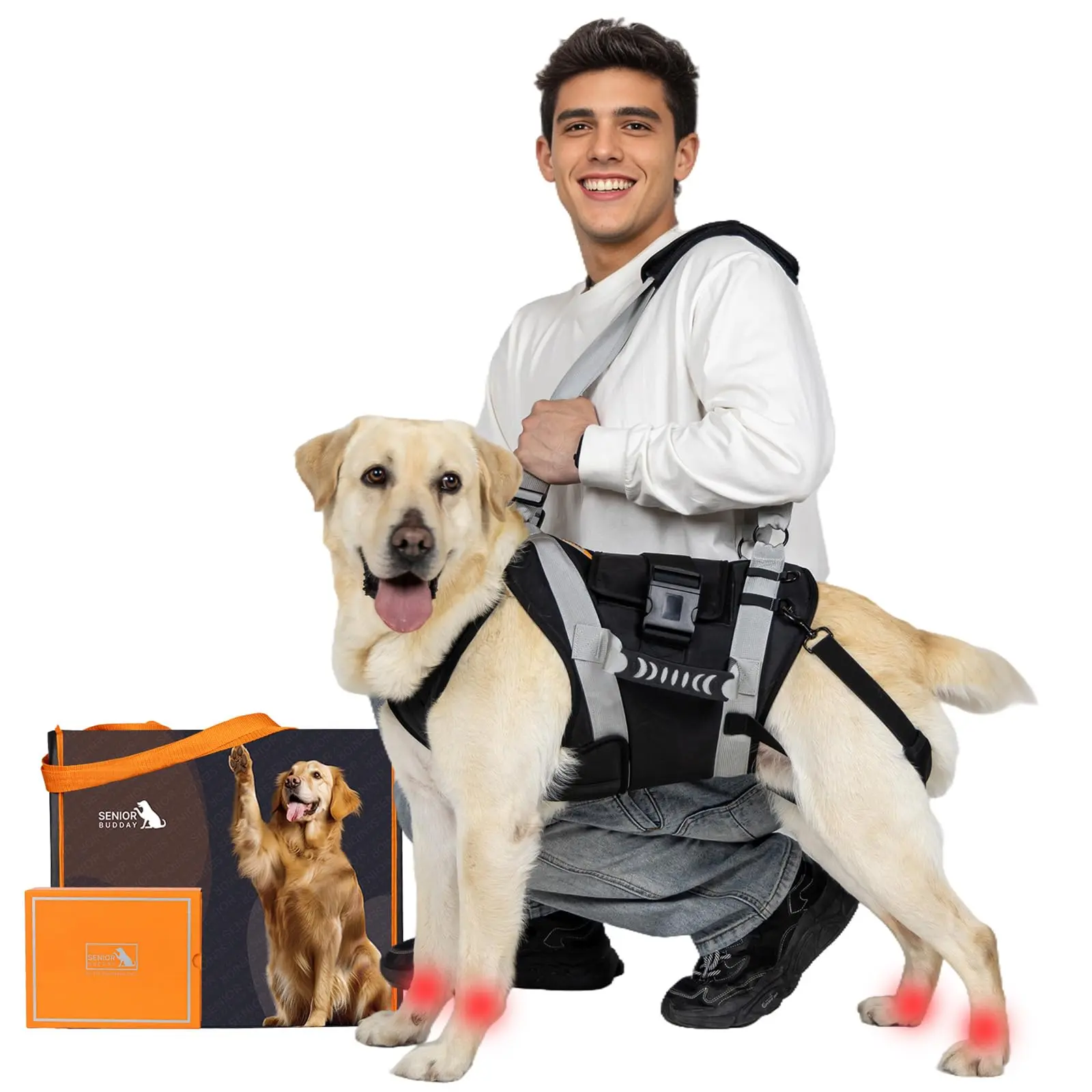 Dog Lift Harness for Large Dogs,Full Body Dog Sling Carrier with Handle,for Up Stair/Back Legs Support/Dogs Joint Injuries/Arthritis