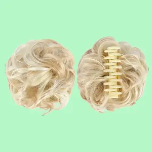 Synthetic Volumizing Messy Bun Hairpiece with Scrunchie Claw Clip, 25-Color Fashion Hair Extension Accessory