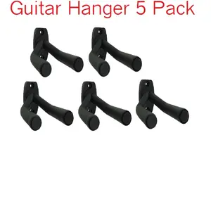 5 Pack ~ Guitar Wall Hanger Holder Stand Rack Hook for all guitars USA SHIPPER Space Saving Organizer