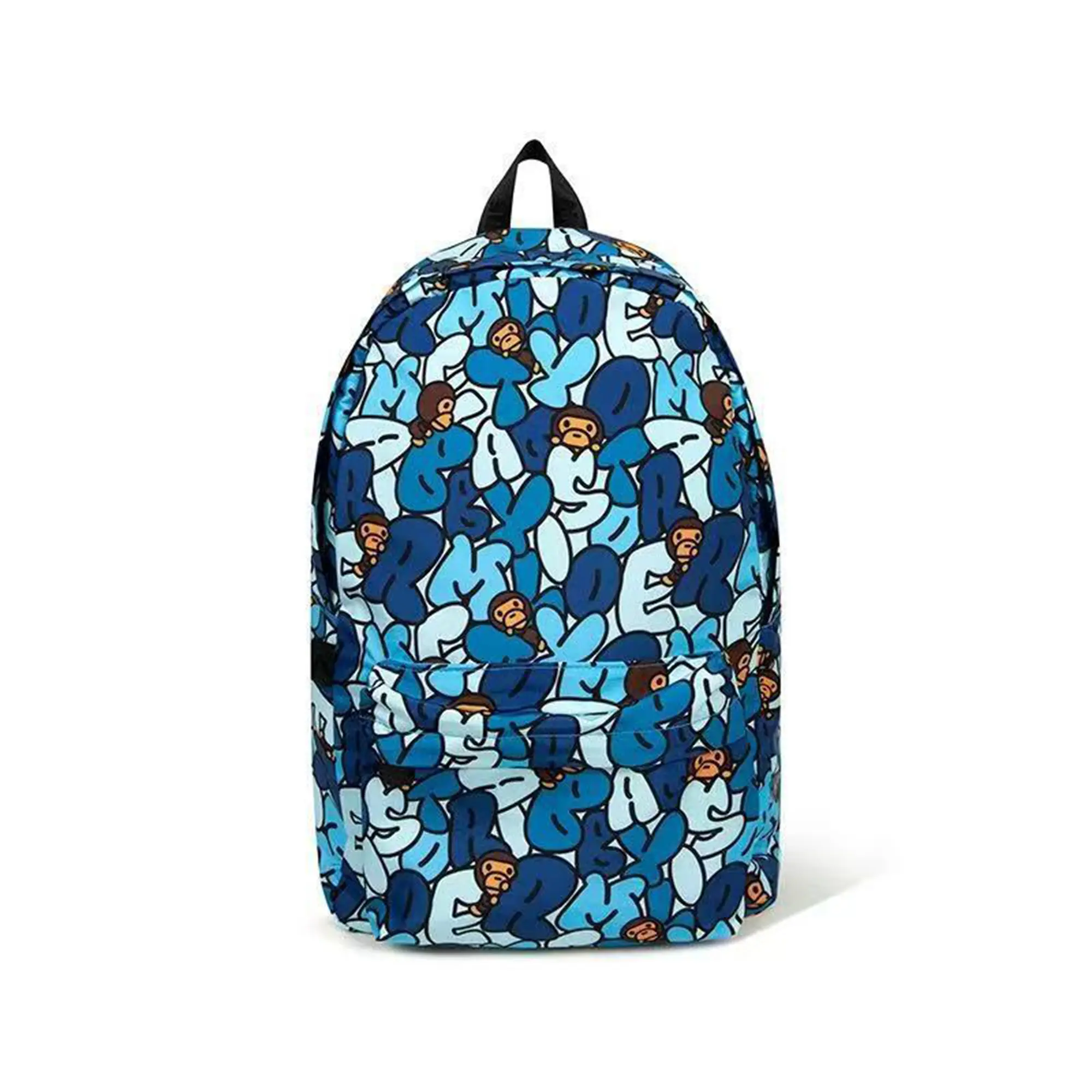 Camo Baby Milo Backpack, Cartoon Monkey Shark Pattern Casual Daypack, Lightweight Large Capacity School Backpack for Teen Girls Boys Students Travel Daily Use
