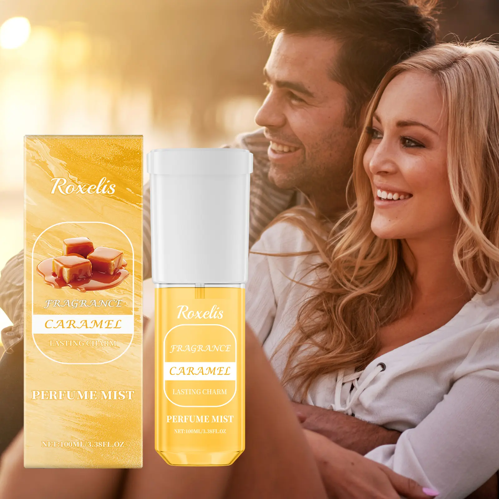 ROXELIS Caramel Perfume Mist Body Spray - Lightweight Bottle Design for Personal Charm Enhancement, Easy to Carry for Travel