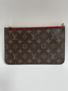 Pre-owned Louis Vuitton coated canvas Clutches & Wristlets 【senza1 U】rose Red Neverfull Detachable Pouch