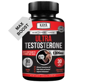 Kaya Naturals Ultra Testosterone - Men's Testosterone Booster with Tongkat Ali, Horny Goat Weed, Tribulus - Natural Workout Supplement for Energy, Stamina, and Strength Booster - 90 Count