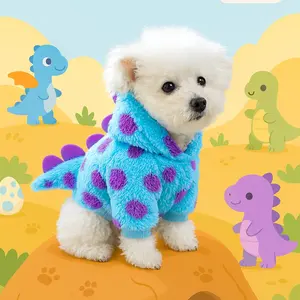 Short Floral Dinosaur Pet Dog Cat Two-Leg Clothes Costume, Teddy Bichon Pomeranian Yorkie Small Dogs Wearable, Stylish & Comfortable, Puppy Costume