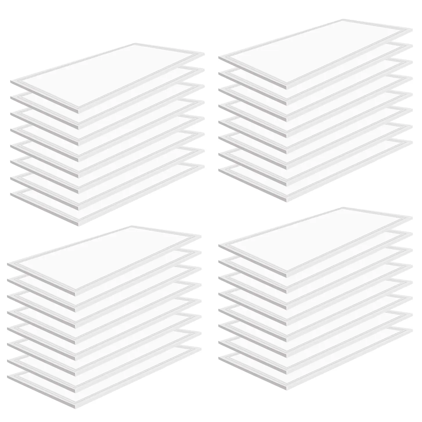 【32 Pack】2X4 LED Flat Panel Light,110-277V,0-10V Dimmable,7800 Lumens,5000K Daylight White Color, Drop Ceiling Flat LED Light Panel,Recessed Edge-Lit Troffer Fixture