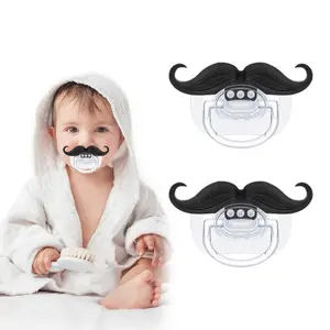 Funny Baby Pacifiers Mustache Pacifiers 0-18 Months for Babies Mustache Binky Gift for Newborns Infants Toddlers Baby Boys BPA Free