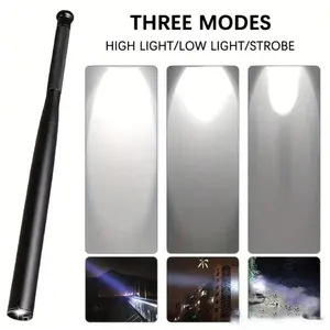 Ultra-Bright LED Baseball Bat Flashlight - High-Strength Aluminum, 3 Lighting Modes, Anti-Slip Grip, Perfect for Emergencies & Outdoor Adventures, Battery Powered (AA Batteries Not Included), High Lumens Flashlight