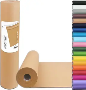 Brown Kraft Paper Roll  17.5 Inch × 100 FT Heavyweight Wrapping Paper | Durable 70GSM Craft Paper for Gift Wrapping, Bulletin Boards, Art, Flower Packing, Moving, Shipping & Table Covering