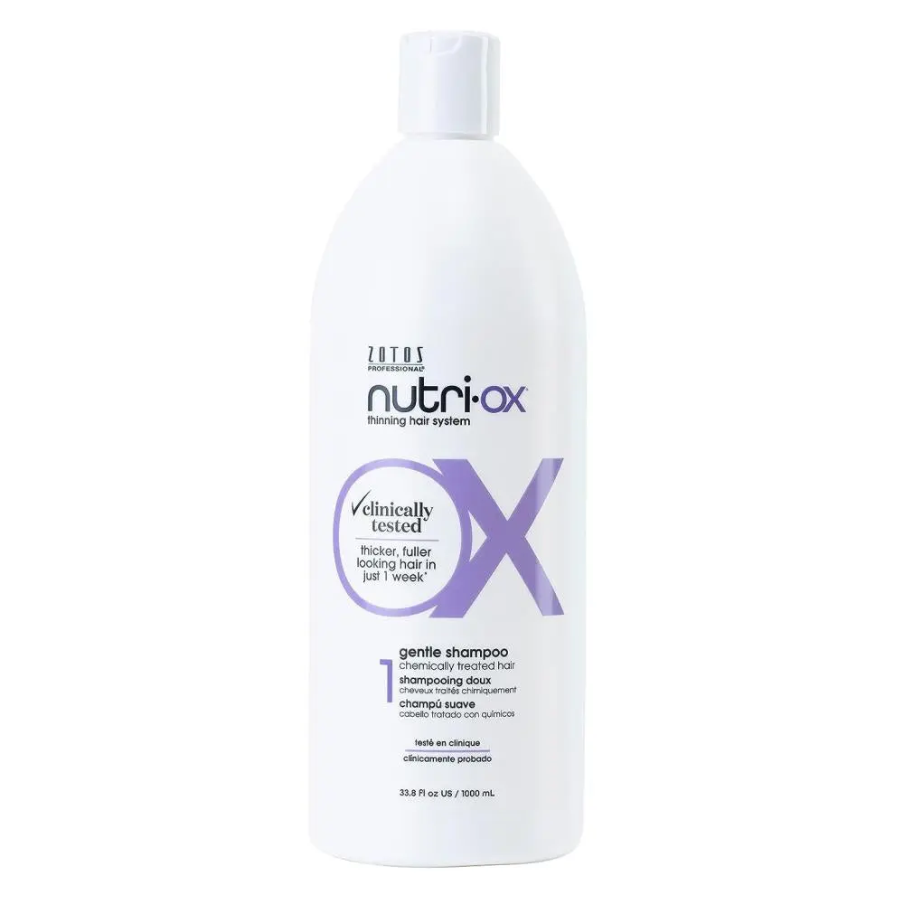 Nutri-Ox Thickening Haircare Shampoo & Conditioner Set (1000ml) - Biotin, Peppermint, Sunflower Oil, Ginkgo Biloba, Vitamin B6, Gentle Cleansing, Colorsafe for Color-Treated & Permed Hair, Cruelty-Free