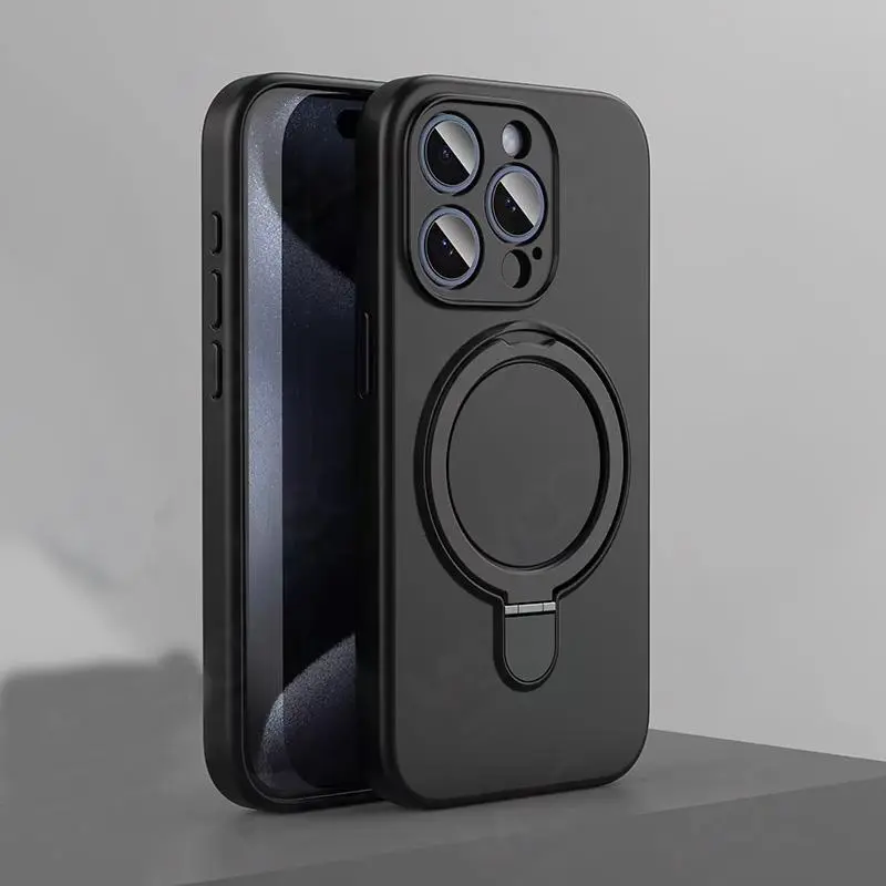Liquid skin sensation compatible with Magsafe magnetic integrated stand phone case Casing suitable for iPhone 17 Pro Max 17 Air 16 Pro Max 15 Pro 14 Plus 13 12 11 Pro Max anti drop Protection protective cover Smartphone Cellphone Accessories