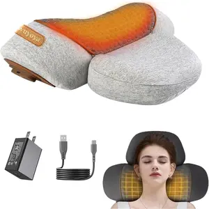 Non-Neck Massager Pillow with Heat for Pain Relief Deep Tissue, Cervical Neck Pillow with Traction Massager,Light Grey