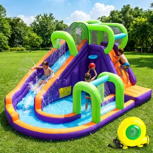 VOWNER Bounce House Inflatable Bouncy House for Kids Indoor & Outdoor, 9 in 1 Water Bounce House with Slide, Bouncer, Climbing Wall, Inflatable Bouncy Castle for Backyard, Party, Room summervibes