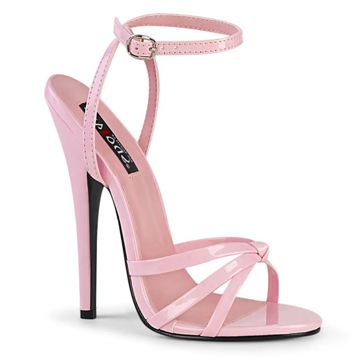 Women's Strappy Heel Sandals, Baby Pink 6-Inch Stilettos with a Knotted Wrap-Around Ankle Strap, Party Footwear, Shoe, Heels For Women, Knotted Strap, Strappy Heeled