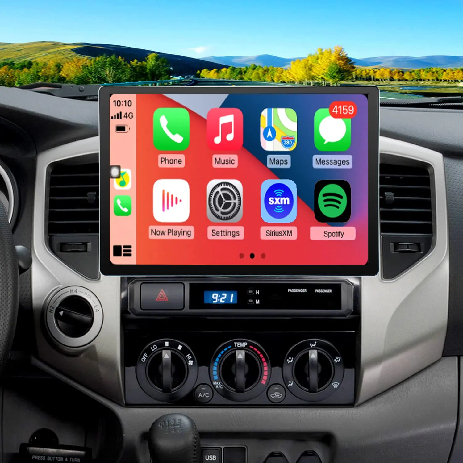 13'' 2K Android Radio for【Toyota Tacoma Radio 2005-2015】Built-in Wireless Carplay Android Auto WiFi GPS Navigation Bluetooth 5.4 SWC FM Stereo Back-up Camera 2+64GB Car Screen
