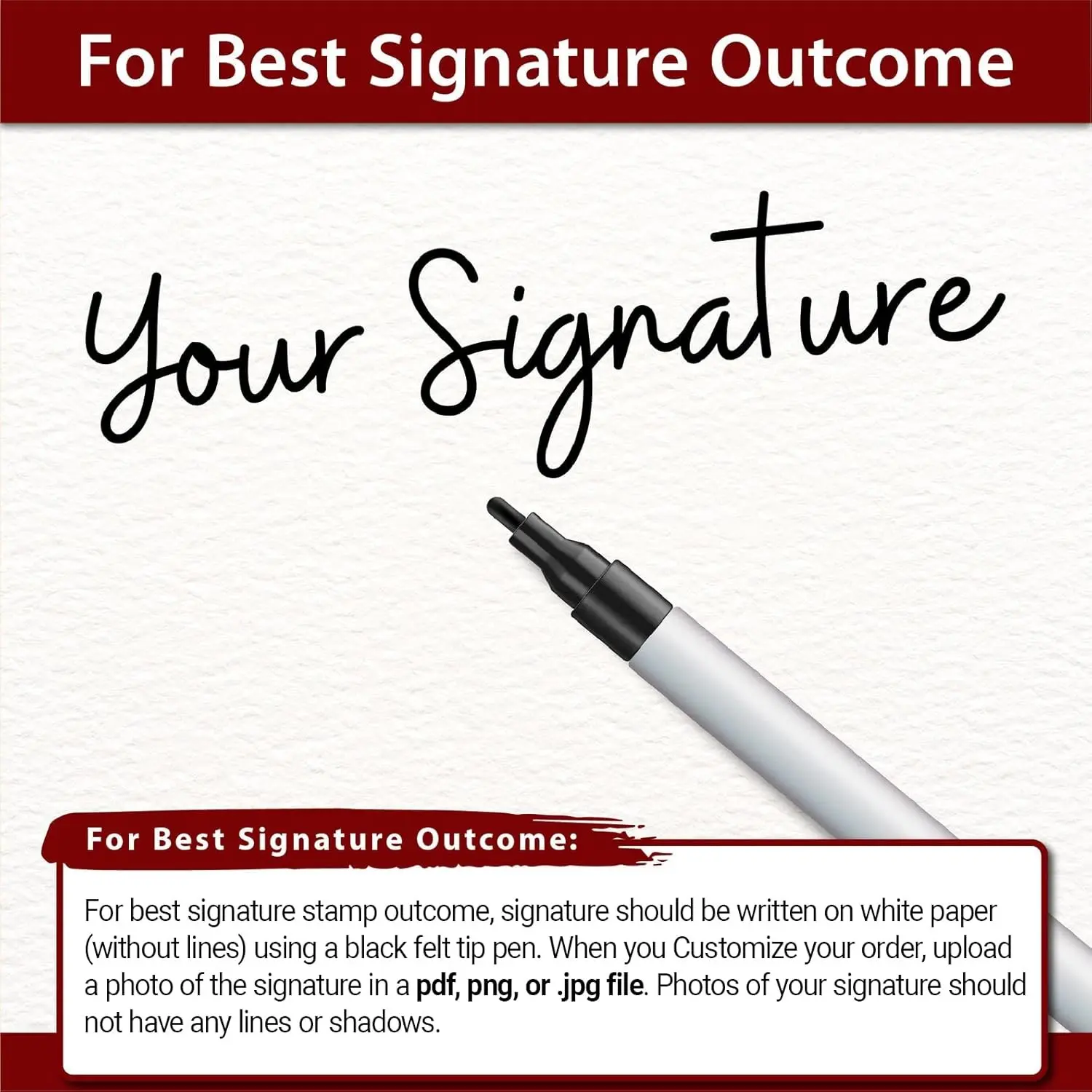 Self-Inking Signature Stamp | Upload Your Signature! (Blue Ink)