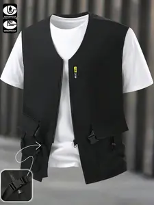 Men's Casual Waterproof Vest Jacket, Breathable Thin Outdoor Sports Coat, Perfect Gift for Boyfriend Husband Father