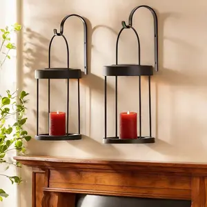 Set of 2 Wall Candle Holders, No Candles Included, Perfect for Home Christmas Halloween Thanksgiving Holiday Decorations