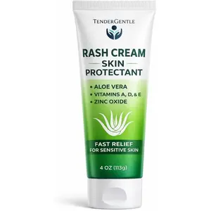Skin Protectant Barrier Cream 4oz Zinc Oxide Cream for Diaper Rashes, Chapped and Chafed Skin, Made with Zinc, Vitamins A, D, E and Aloe