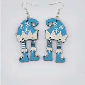 Hand-painted dangle elf earrings